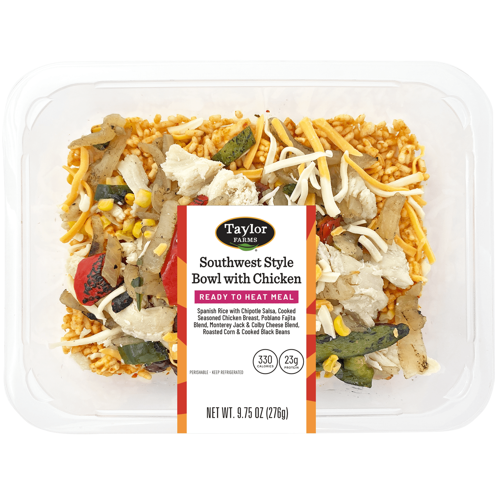 Taylor Farms Southwest Style Bowl with Chicken, Microwave Ready Single Serve Meal, 9.75 oz, Fresh