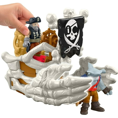 Imaginext Billy Bones Boat Skeleton Hands Pirate Themed