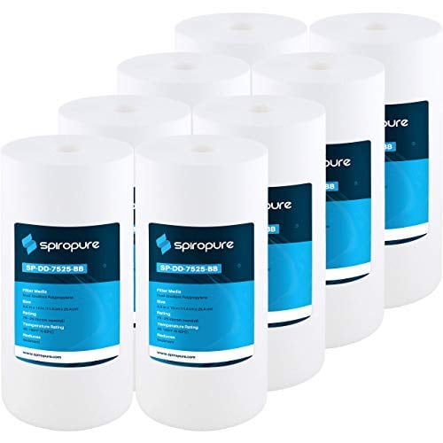 SpiroPure SP-DD-7525-BB 10x4.5 BB 25 Micron Spun Melt-Blown Polypropylene Water Filter Cartridge DGD-7525 155355-43 (Case of 8)