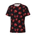 thumbnail image 5 of Vsdgher Beautiful Red Ladybug Print Men's Dry Fit Mesh Athletic Shirts Moisture Wicking Tennis T-Shirt Tops, 5 of 9