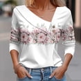 thumbnail image 2 of Rbaofujie Chandails à Capuchon pour Enfants pour Femmes Col en V Mode Décontractée Blouse Imprimée à Boutons T-shirt Hauts Blouse Blanc Chandail à Col Rond pour Femmes, 2 of 5