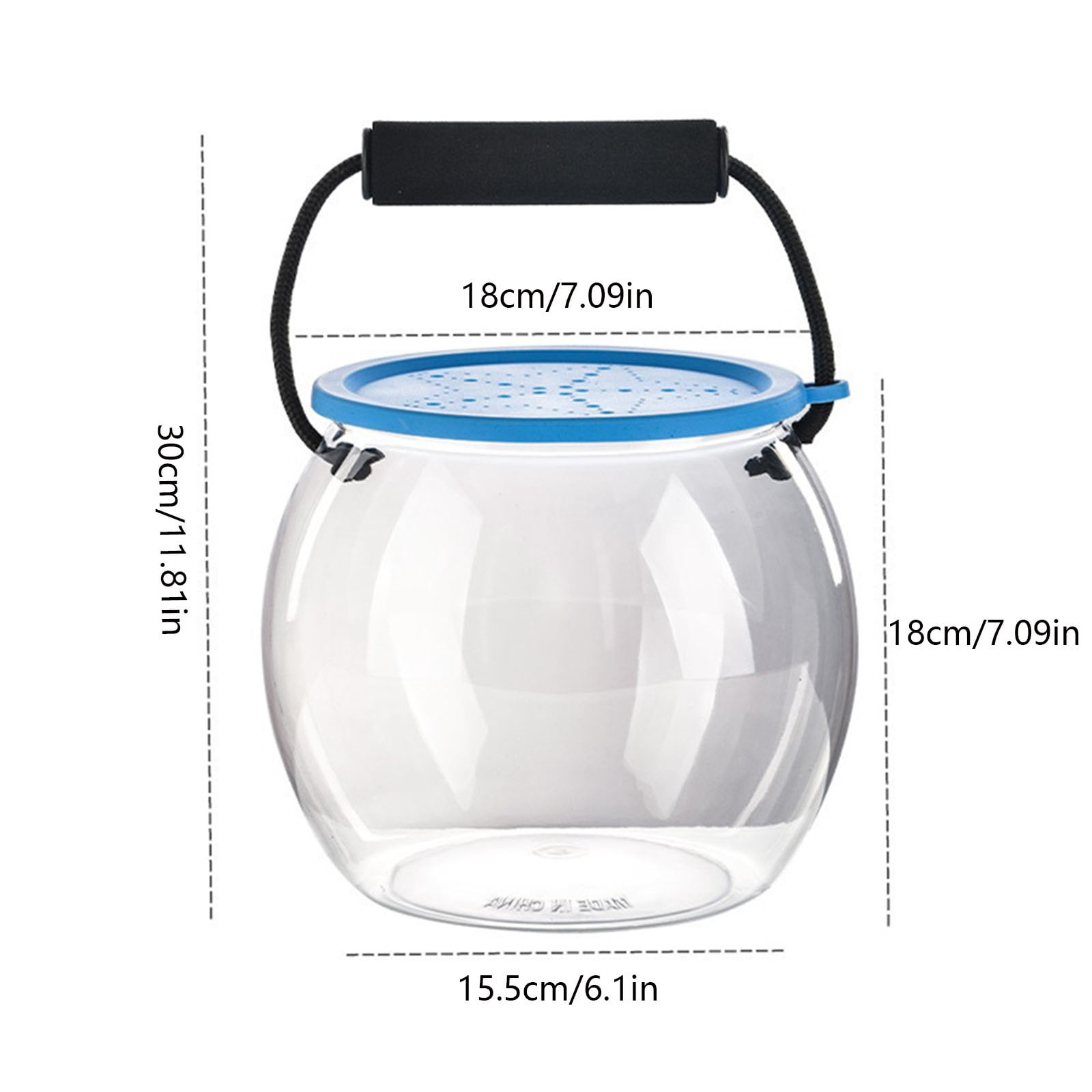 Plastic Fish Bowl, Portable Small Aquarium with Handle, Transparent Handheld Fish Tank