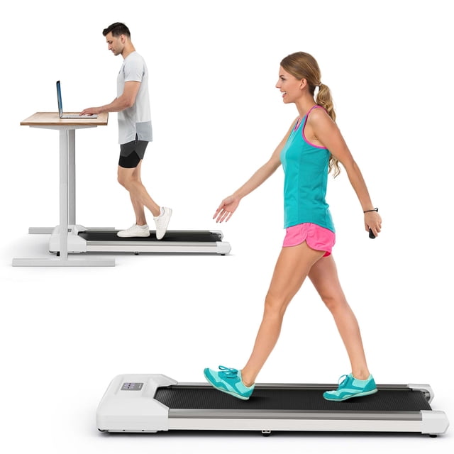 Tapis de Marche SuperFit 0,6-3,8 Mi/h pour sous le Bureau avec Télécommande et Écran DEL Gris