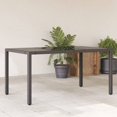 thumbnail image 1 of vidaXL Garden Table with Glass Top Black 150x90x75 cm Poly Rattan, 1 of 5