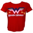 thumbnail image 1 of DC Wonder Woman Glitter Star Girl's Red T-Shirt-Large (11-12), 1 of 1