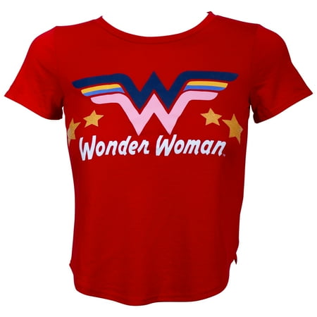 

DC Wonder Woman Glitter Star Girl s Red T-Shirt-XSmall (5-6)