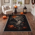 thumbnail image 3 of GENIMO 2'x6' Halloween Runner Rug, Washable Non Slip Soft Gothic Castle Indoor Outdoor Hallway Runner for Porch Patio Kitchen Entryway, Burnt Orange, 3 of 6