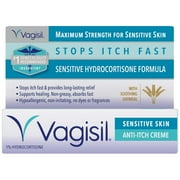 (2 pack) (2 pack) Vagisil Anti-Itch Vaginal Creme, Maximum Strength, Sensitive Skin Formula with Hydrocortisone and Soothing Oatmeal, 1 Ounce