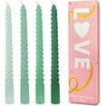 thumbnail image 1 of Topsics Taper Candles Green Gradient Taper Candles, Spiral Twisted Taper Candles Set of 4, Unscented Taper Candlesticks 10 inch Tall, Home Wedding Decorations, 1 of 6