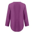 thumbnail image 5 of WTXUE Blouses for Women Button Women LadiesLoose Shirt Chiffon Zipper s Plus Size Tops Long Sleeve Plus Size Tops for Women, Purple 4X-Large, 5 of 8