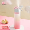 thumbnail image 4 of 700ml 2-in-1 Spray Sports Water Bottle, BPA Free Tritan Mist Spray Drinking Bottle, Leakproof Portable Hydration Cup for Gym, Cycling, Camping, Outdoor Workout,Black, 4 of 7