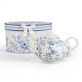 thumbnail image 5 of STP GOODS Vintage Blue Flowers Kitchen Teapot for Loose Tea Bone China Teapot 33.81 fl oz (1 L) Tea Brewer Porcelain Tea and Coffee Pot Kettle for Blooming Teas, 5 of 7