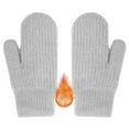 thumbnail image 3 of HNMKIU Winter Thermal Lined Soft Mittens Cozy Warm Hand For Outdoor Cold Weather Activities Light Gray,One Size, 3 of 9