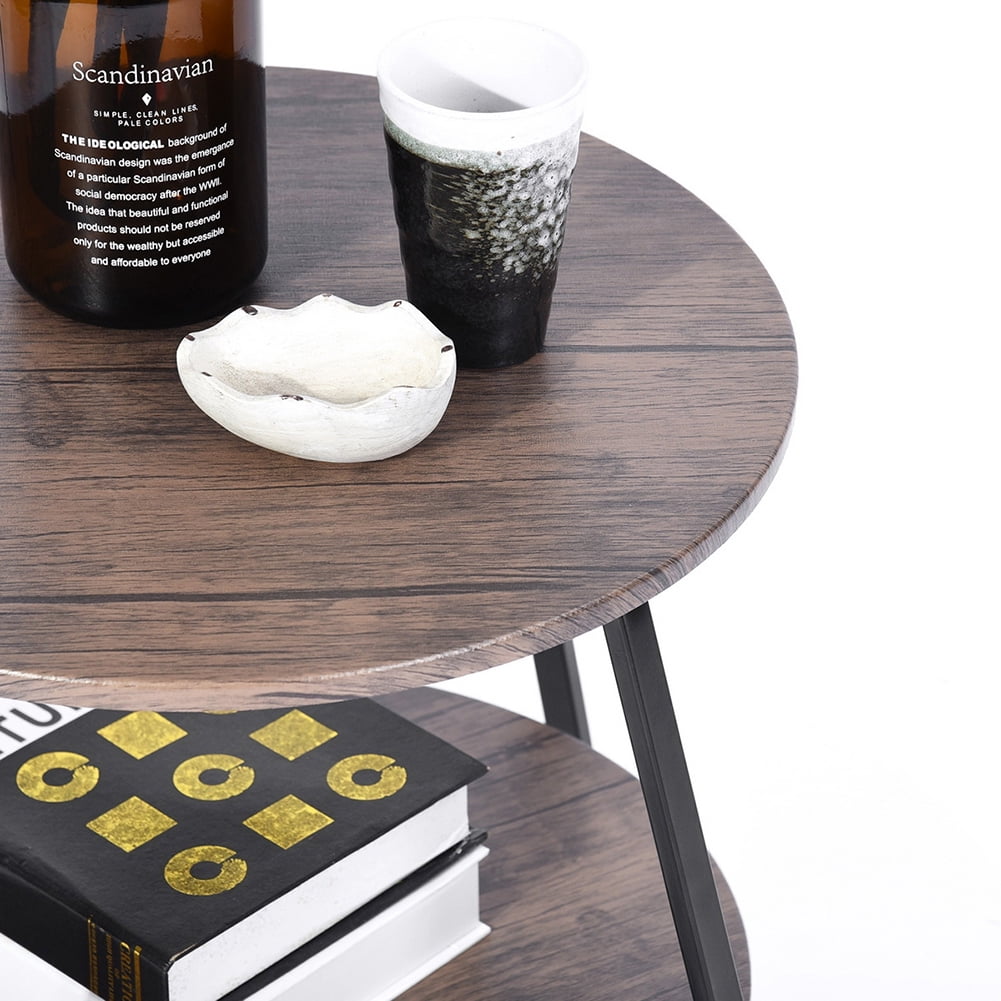 Kepooman Double Tier End Table, Side Table, Round Nightstand for Living Room & Bedroom Kepooman Double Tier End Table, Side Table, Round Nightstand for Living Room & Bedroom