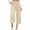 Beige, variant on cFmduc Capri Pants for Women High Waisted Wide Leg Linen Palazzo Trousers Pull On Elastic Smock Waist Loose Flowy Pants