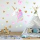 thumbnail image 2 of Pegatinas de pared de dibujos animados unicornio estrella corazón JAMW vinilo DIY, 2 of 5