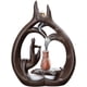 thumbnail image 3 of Diseño de amantes que se abrazan la espalda: quemador de cascada, soporte de incienso de cerámica con una mano de obra exquisita para la decoración romántica del hogar y la decoración de la sala de, 3 of 4
