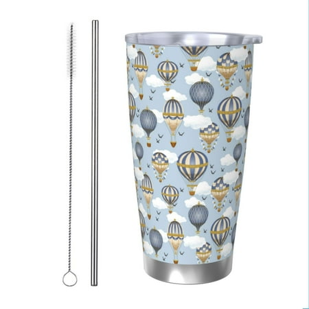 

Matuu Balloon Vintage for 20oz Durable Thermal Cups Keep Drinks Cold and Hot Insulated Car Mug with Lid-Straw Two-piece Set