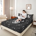 thumbnail image 4 of Homewish Abstract Cat Twin Sheet Sets,Boho Bohemain Style Twin Fitted Sheet,Galaxy Starry Sky Flat Sheet For Girls Boys,Ultra Soft Home Decor,3-Piece, 4 of 7
