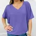 thumbnail image 2 of Yigetop Womens Shirts, Weekeen Top Take A Chance Top Bat Wing Tops for Women Knit Tops for Women Summer V Neck T Shirts for Summer Shirts for Women Purple 2XL, 2 of 4