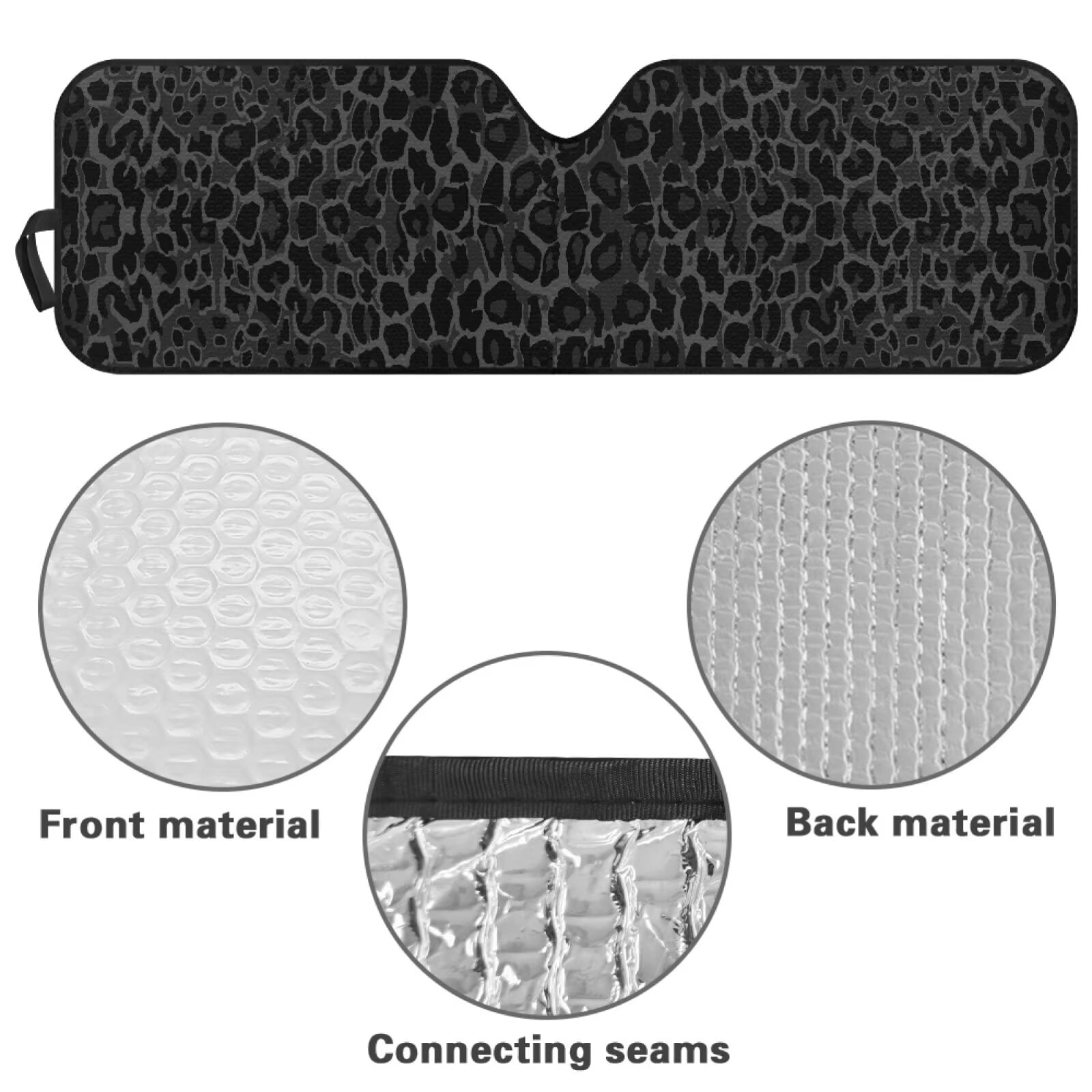 Uorisanigo Windshield Sun Shade for Jeep Wrangler JL 2/4 Door, Front Window Sun Sunshade Windshield for 2024 2025 Jeep Wrangler 4XE, Black Leopard Print Sunshade Heat Shield Blocks UV and Heat
