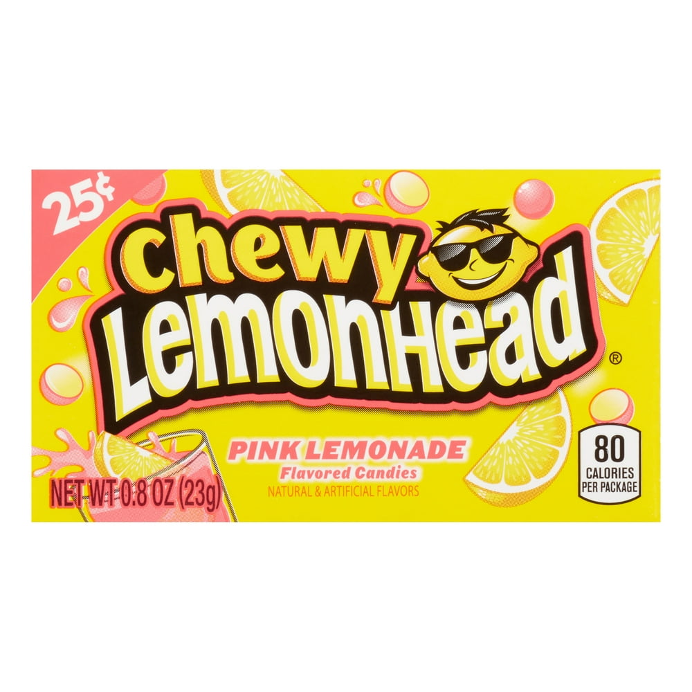 Lemonhead, Pink Lemonade Chewy Candy, 0.8oz (Box of 24)