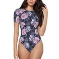 thumbnail image 2 of Picia Flowers Womens One Piece Swimsuits Modest Tummy Control Bathing Suits Lace Up Slimming Swim Suit-Large, 2 of 9