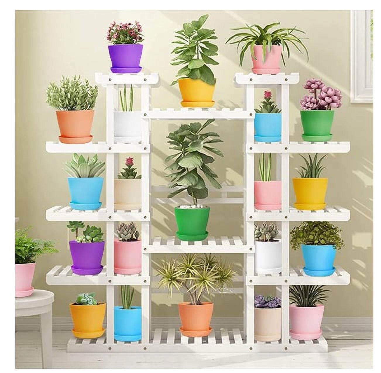 5.5" Plastic Plant Pots 8-Pack, Medium Flower Planter with Drainage Hole and Saucer, Classic Indoor Outdoor, Plant Pots for Orchid, Peace Lily, Spider Plant, Snake Plant and All House Plants