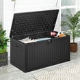 thumbnail image 1 of DEXTRUS 230 Gallon Outdoor Resin Deck Box with Divider & Side Handles, Weatherproof & Lockable Patio Furniture Storage, Black, 1 of 8