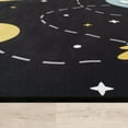 thumbnail image 3 of Kids Rug Non-Slip Play Mat with Planets and Rockets in Grey, 3 of 5