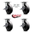 thumbnail image 2 of 8 Inch Glass Filled Nylon Caster Set with Ball Bearing 4 Brake and 2 Swivel Lock, 2 of 2