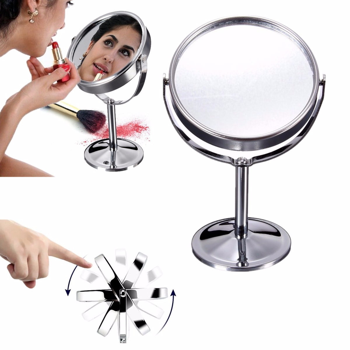 Portable Makeup Cosmetic Compact Mirror Double Sided Normal 