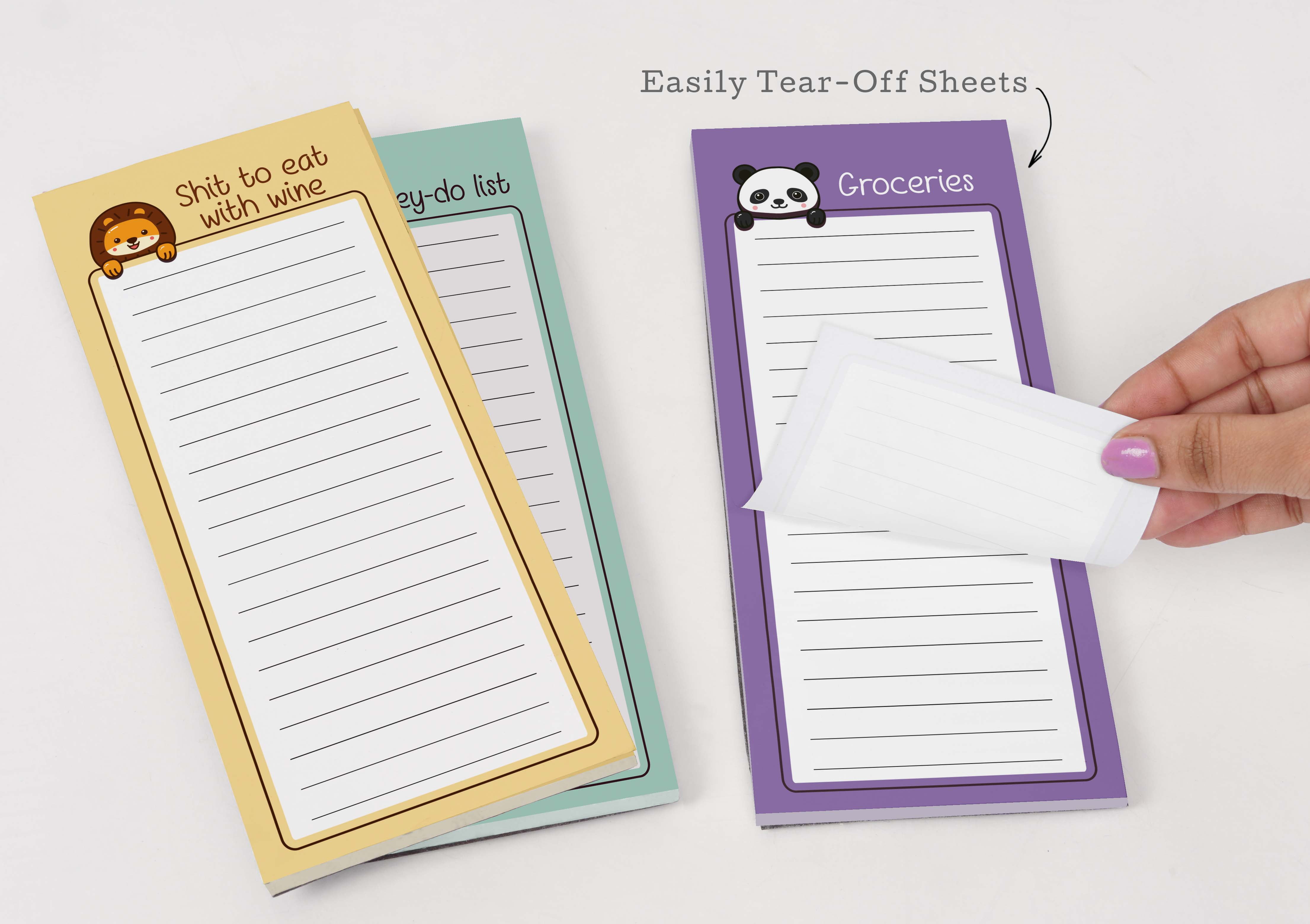 Inkdotpot Pack of 3 Magnetic Fridge To-Do List Notepads- Magnetic Memo Pads For Refrigerator-(50 Sheets Each)-0M