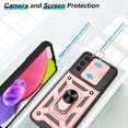 thumbnail image 2 of for Samsung Galaxy A03S Phone Case with HD Screen Protector, Heavy Duty Shockproof with 360° Rotation Metal Kickstand [Military Grade] Protective Case for Samsung Galaxy A03S, Rose Gold, 2 of 14