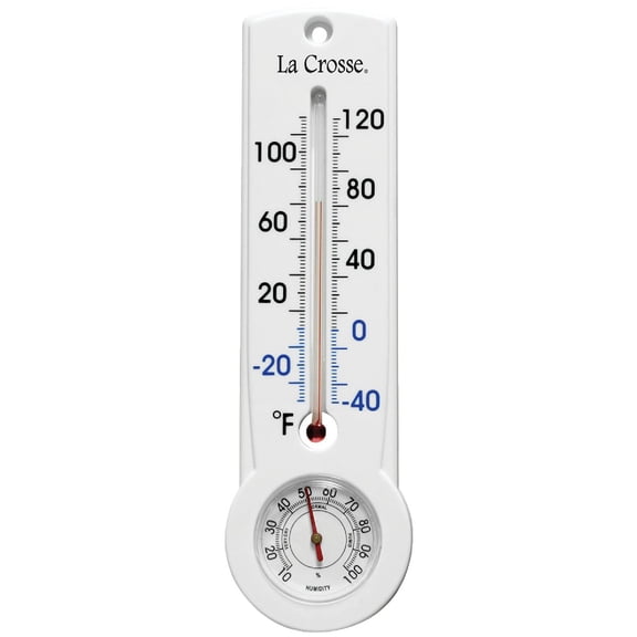 La Crosse Thermometer Hygrometer 204-109 Traditional Analog - Durable - 9 In