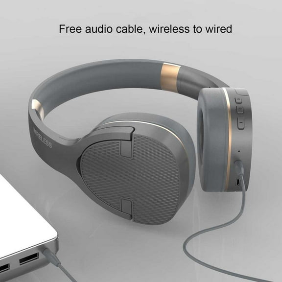 Lingouzi " Bluetooth Headphones Ear Hook Over-Ear Bluetooth Noise Cancelling Headphones Foldable Lightweight Headphones Wired Wireless Switchable High Sound Quality Built-in Microph