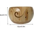 thumbnail image 2 of Wooden Yarn Bowl Multifunction Crochet Wool Thread Storage Holder with Carved Hole 2, 2 of 5