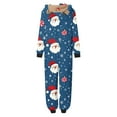 thumbnail image 5 of Odeerbi Christmas Onesie Pajamas for Family Holiday Sleep Jumpsuit Long Sleeve Family Christmas Pajamas Matching Sets Mom Printed Loungewear Jumpsuit Sleepwear Xmas PJs Set Navy, 5 of 6