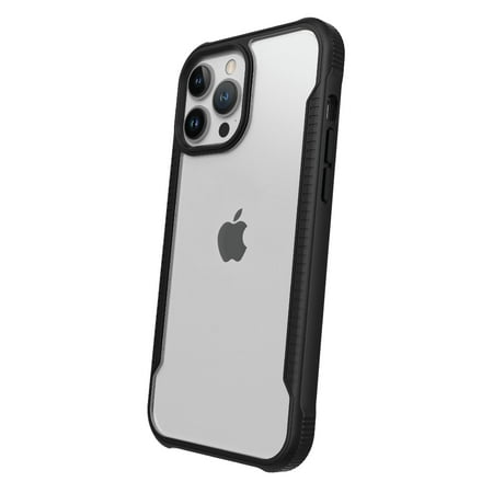onn. Dual-Layer Phone Case for iPhone 13 Pro Max / iPhone 12 Pro Max - Black/Clear