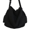 thumbnail image 2 of Multifunction Canvas Hobo Bag Durable Women Men Vintage Style for Work Beach Black, 2 of 7