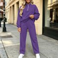 thumbnail image 2 of Jerdar Womens 2 Piece Lounge Sweat Sets Quarter Zip Mock Neck Sweatshirt Wide Leg Sweatpants Oversized Side Pockets Casual Airport Travel Outfits M, 2 of 8