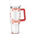 thumbnail image 2 of Cup with Handle and Straws 40 oz Insulated Cute Crab Marine Adorable Travel Cup Birthday Present for Women Girls Daughter Mom Gifts for Him/Her Coffee Mugs, 2 of 7