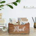 thumbnail image 2 of Mod Lighting and Decor Rectangular Wooden "Mail" Printed Accent Box - 11.5" - Brown and White, 2 of 9