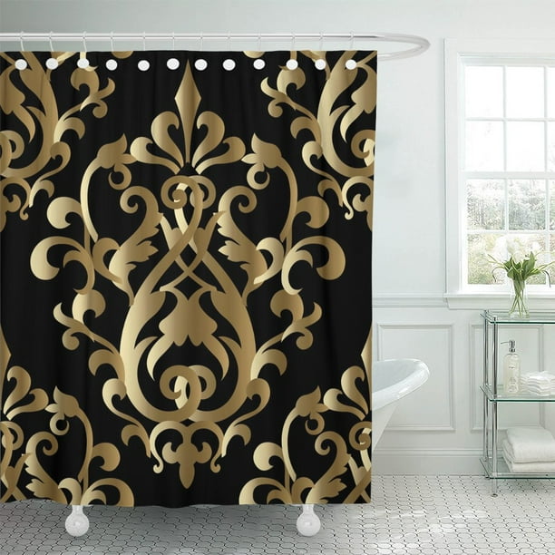 PKNMT Gold Floral Damask Baroque Vintage Antique 3D Flowers Leaves