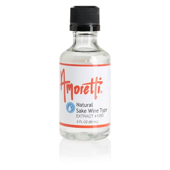 Amoretti - Natural Sake Wine Extract Water Soluble 2 oz - Highly Concentrated & Perfect For Pastry, Savory, Brewing, and more, Preservative Free, Vegan, Kosher Pareve, Keto Friendly