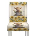 thumbnail image 6 of COEQINE Stretchable Slipcovers for Parsons Chairs Set of 1, Machine Washable Chair Protector, Keep Your Chair Away from Dust Stain and Pet Claws for Home Decor, Highland Cow Sunflower Butterfly, 6 of 7