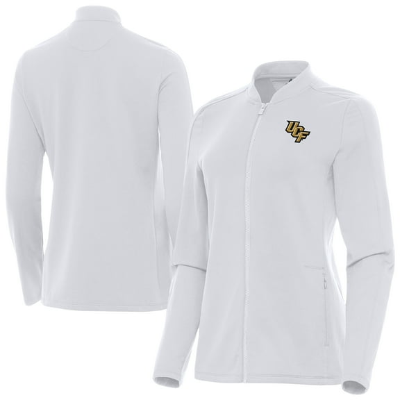 Women's Antigua White UCF Knights Continual Full-Zip Jacket