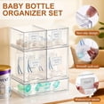 thumbnail image 2 of Baby Bottle Organizer - 5 Pack Stackable Clear Drawers with Labels, Baby Storage Solution Container for Countertop, Cabinet, Bathroom, Pantry, Vanity, 2 of 6