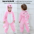 thumbnail image 5 of Baby Pink Dinosaur Costumes Unisex Toddler Onesie Halloween Dress Up Romper 2-6 Months, 5 of 7