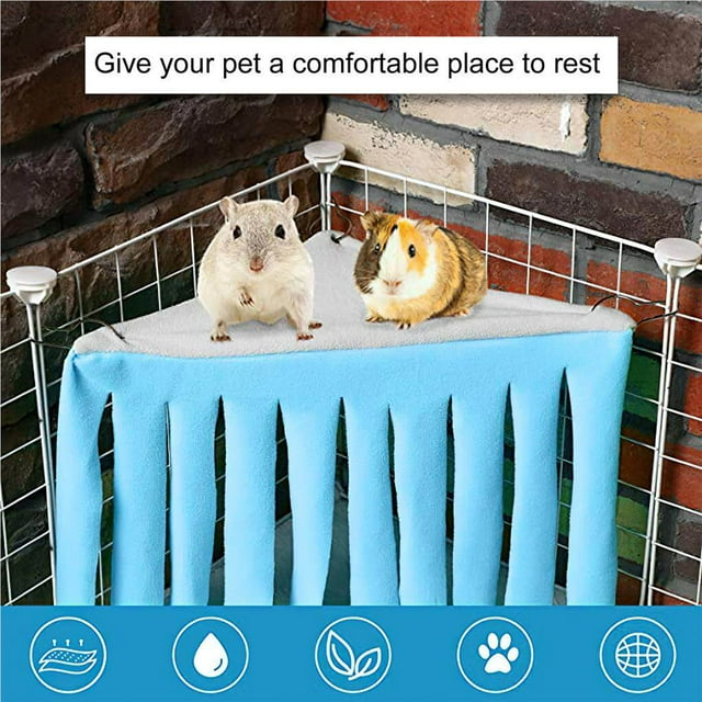 fastboy Animal Hamac avec Pompon Rideau Triangle Animal Hamac de Coin pour Hamster Furet Chinchilla Hérisson Lapin Nain